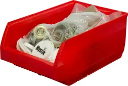 Ящик (лоток) пластиковый сплошной, 350x230x150 мм, 12.08 л, красный [5003]