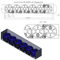 Кассета 6,5м3 TRF (ПОЛНЫЙ слив) для КАС/ЖКУ
