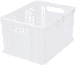 Ящик пластиковый перфорированный, 400×300×230 мм, 21.6 л, зелёный [703.01.01]