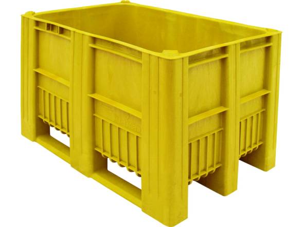 Крупногабаритный сплошной пластиковый контейнер на полозьях Big Box, 1200х800х740 мм, желтый [1200800740-00]