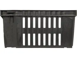 Ящик пластиковый перфорированный, 540x360x260 мм, 38 л, черный [105]