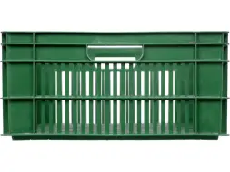 Ящик пластиковый перфорированный, 600x400x190 мм, 48 л, зеленый [106]
