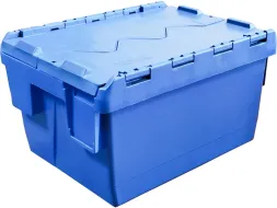 Ящик пластиковый сплошной с крышкой SPKM, 400x300x230 мм, 24 л, синий [SPKM 4320-1]
