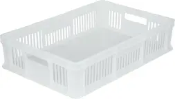 Ящик пластиковый перфорированный, 600×400×140 мм, 27 л, зелёный [705.02.01]