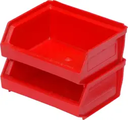Ящик пластиковый сплошной, 96x105x45 мм, 0.45 л, красный [7924]