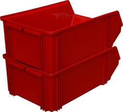 Ящик пластиковый сплошной, 500×310×183 мм, 28 л, красный [7965]