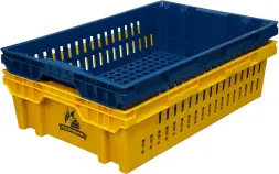 Ящик пластиковый перфорированный, 600x400x152 мм, 27 л, зеленый [403]