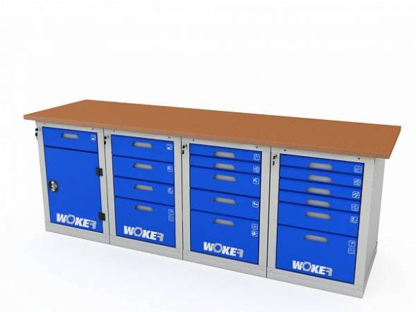 Верстак ДВК с 4 тумбой WOKER PRO 42456.2400