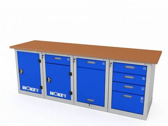 Верстак ДВК с 4 тумбой WOKER PRO 41224.2400