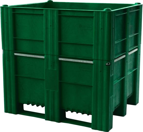 Крупногабаритный пластиковый контейнер сплошной BoxPallet, 1200х1000х1140 мм, зеленый [11-100-НА-АСЕ (1140)]