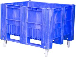 Пластиковый контейнер сплошной на колесах BoxPallet C-Box 1210 SW, 1200х1000х900 мм, синий