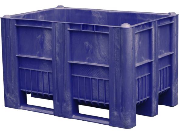 Крупногабаритный сплошной пластиковый контейнер на полозьях BoxPallet C-Box 1208 S, 1200х800х740 мм, синий [C-Box 1208 S (740)]