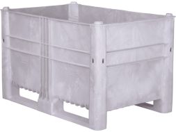Контейнер пластиковый сплошной EcoLine-485, 1200х800х740 мм, серый