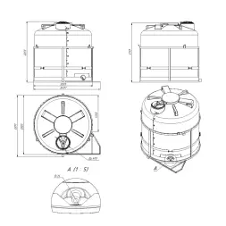 Кассета 6,5м3 TRF (ПОЛНЫЙ слив) для КАС/ЖКУ