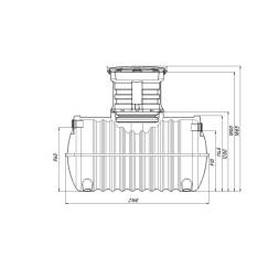 Автономная канализация Rostok Ground 4 с горловиной 600 мм и принудительным отведением, 1800л, черный [504.1500.899.003]