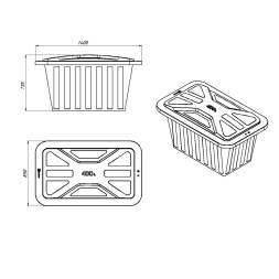 Ванна пластиковая пищевая с крышкой К, 400 л, HDPE, черный [121207.0400.899.000]